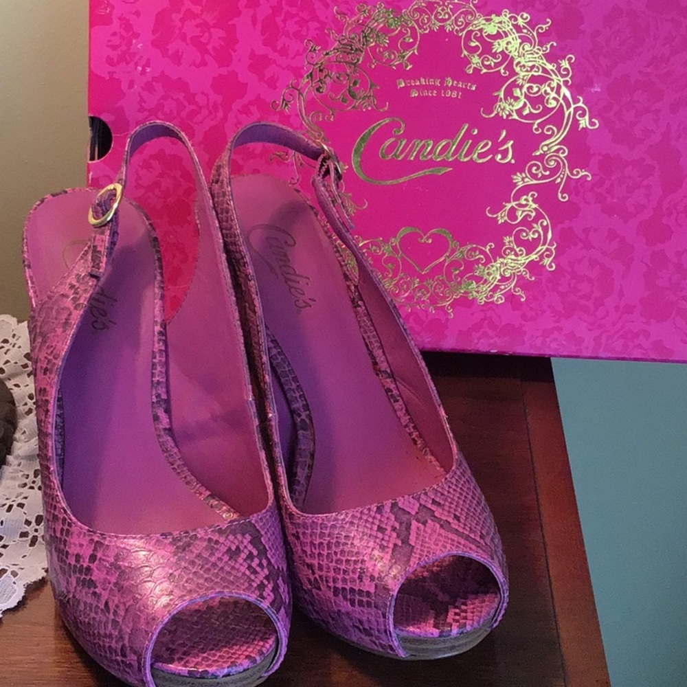 Candie’s Heels. Prittle Print. Size 6 1/2